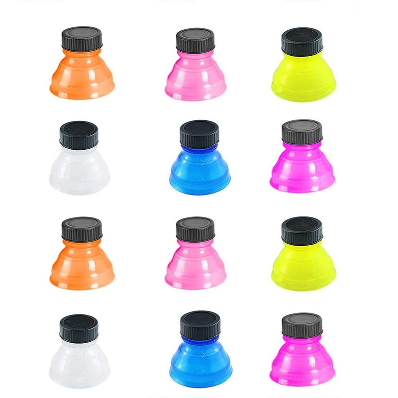 PPXMEEUDC 12 PCS Soda Can Lids Reusable Bottle Fizz Lid Caps Can Covers for Beer Carbonated Drinks and Other Canned Beverages (Colourful) - Image 1